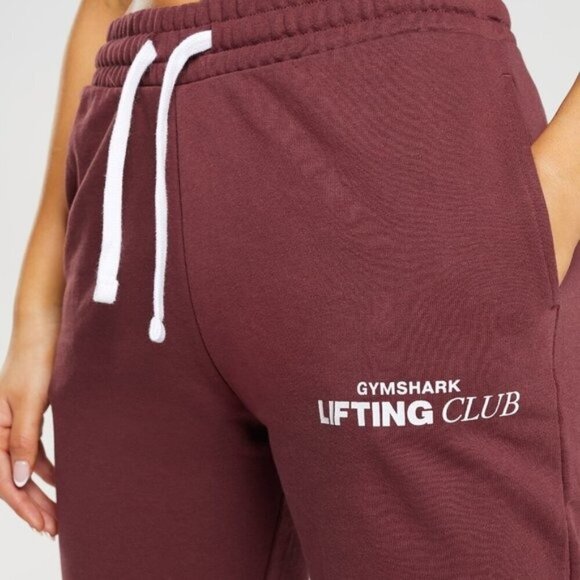 Gymshark SOCIAL CLUB JOGGERS Maroon Joggers SIZE S SMALL - Picture 1 of 6